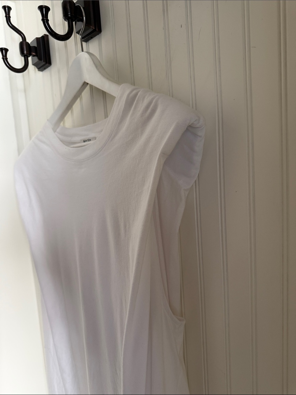 Aritzia Babaton Shoulder Pad Dress White NWT - Picture 5 of 7